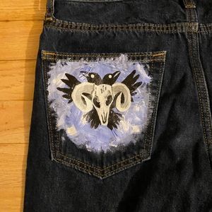 Hand painted one of a kind  jeans